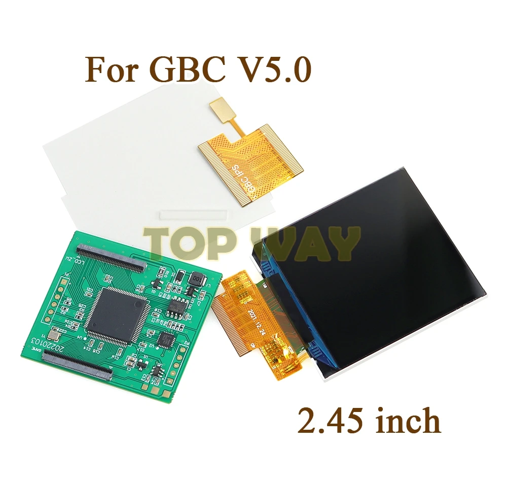 1 Juego de nueva pantalla LCD IPS de alto brillo de 2,45 pulgadas para Gameboy Color GBC V5.0 V5