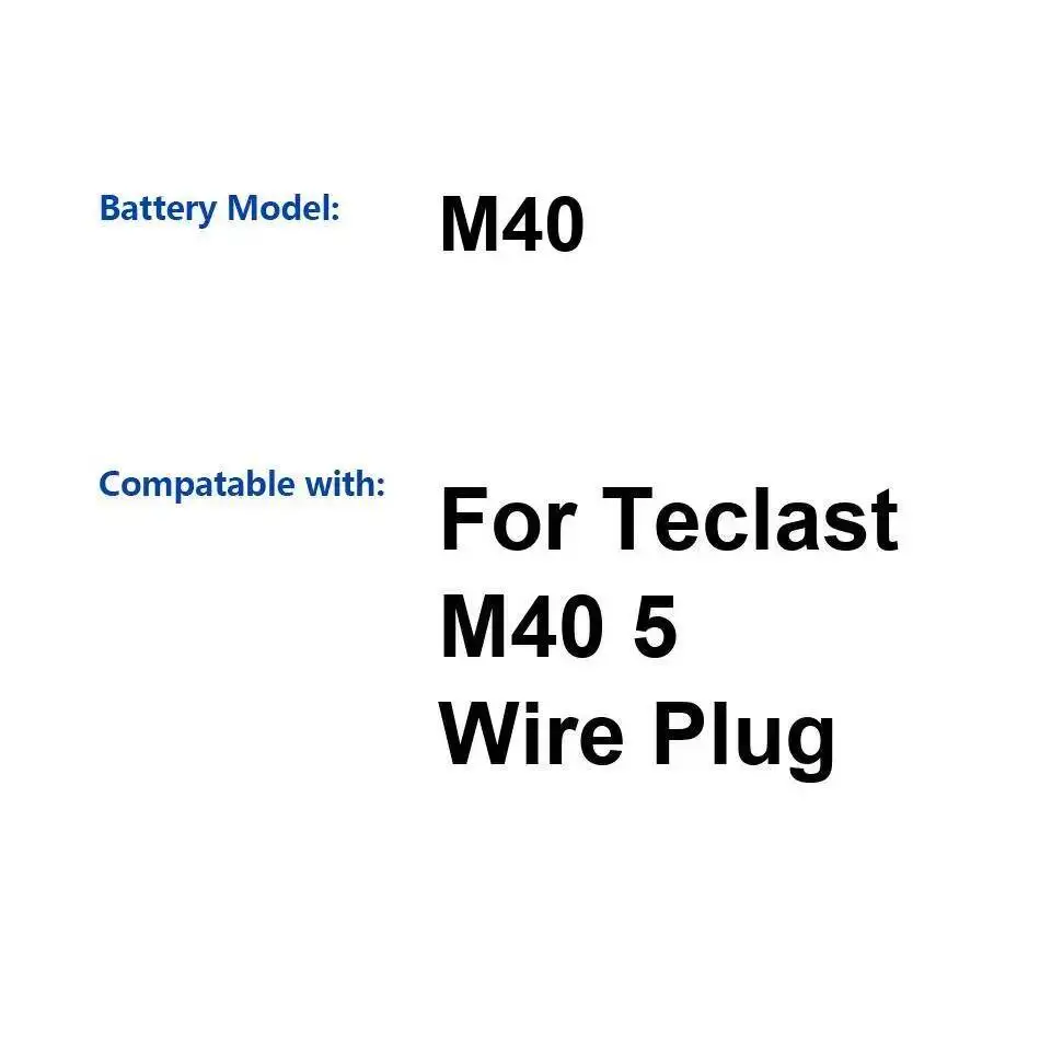 8000Mah para Teclast M40 5 cables enchufe batería del ordenador portátil buen rendimiento de baja temperatura