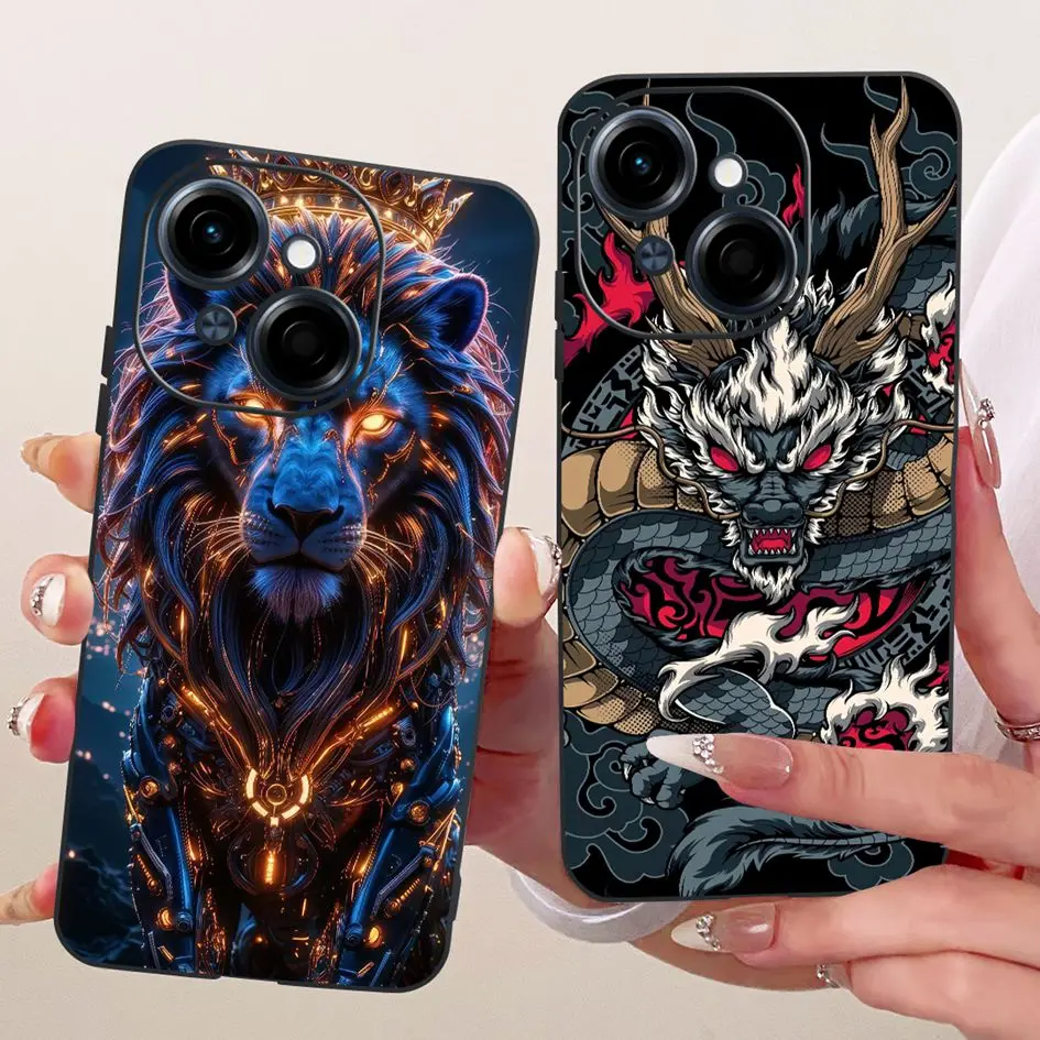 Para Tecno Spark Go 1 Funda Spark Go 1S 2025 cubierta KL4h Popular flor suave funda trasera de silicona negra para Tecno Pop 9 Pop9 4G Funda - imagen 4