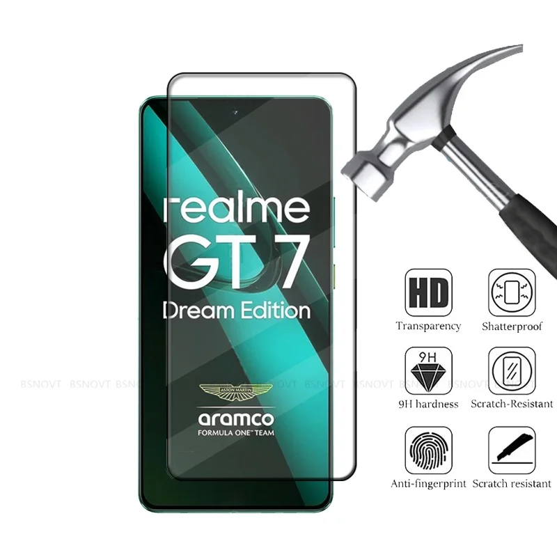 6 en 1 para Realme GT 7 Dream Edition vidrio templado cubierta completa 9H HD Protector de pantalla OPPO Realme GT 7 Dream Edition lente de cristal - imagen 2