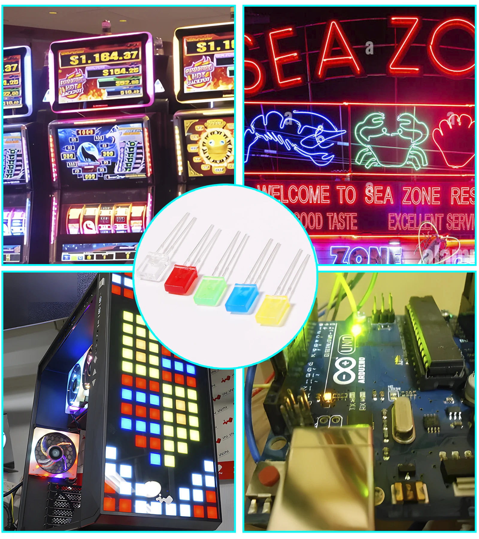 LED cuadrados para montaje en placa de circuito