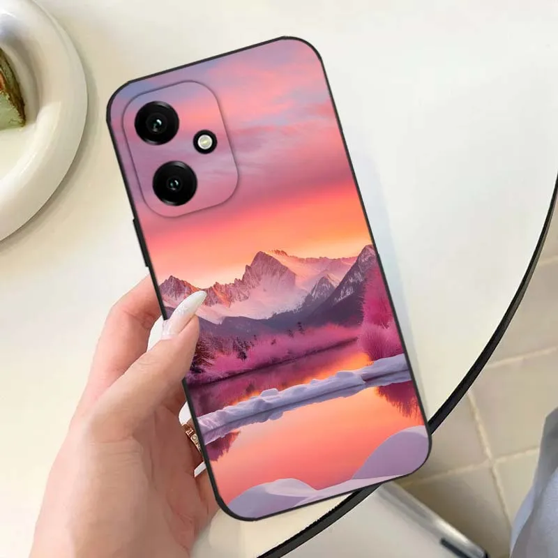 Escena de nieve de invierno para Honor Magic4 3 400 300 200 100 90 Ultra GT Lite Pro Plus Power 5G funda de teléfono negra - imagen 2