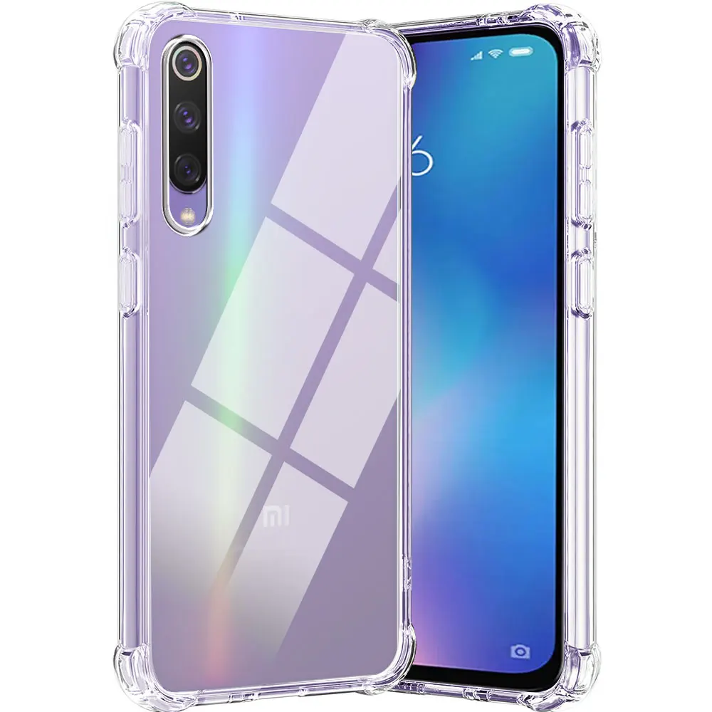 Funda de teléfono Airbag a prueba de golpes para Xiaomi Mi 9 Lite 9 SE, funda de silicona suave transparente para Xiaomi 9T Pro, funda trasera - imagen 2