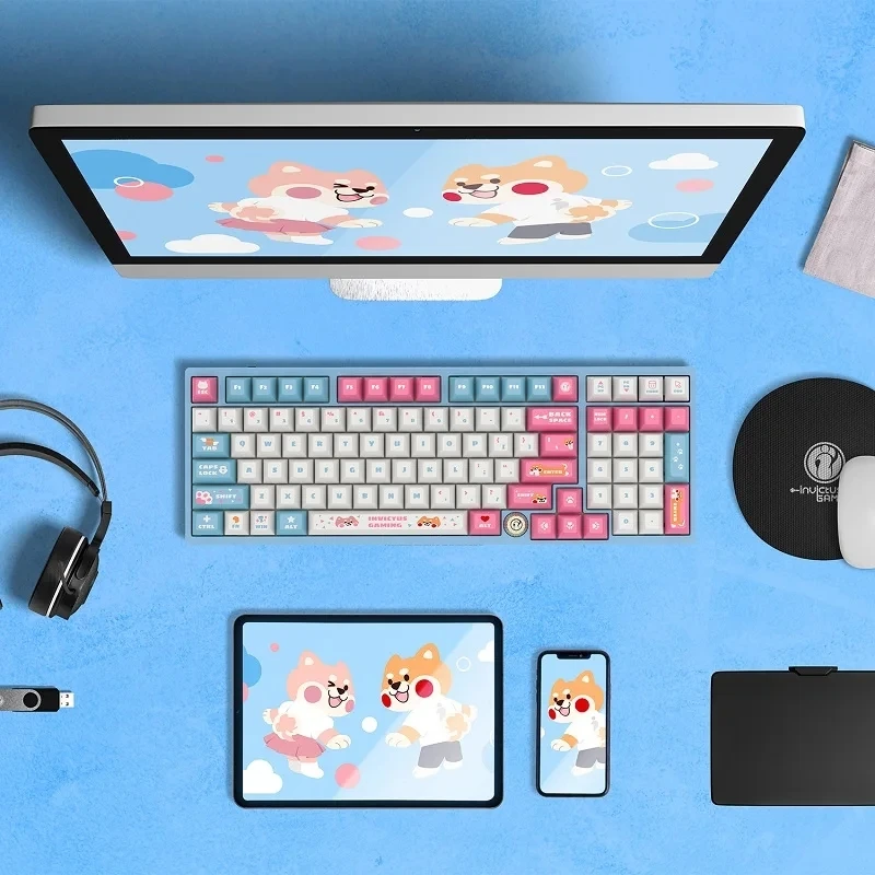 Kit de teclado mecánico GATERON, interruptor de tres modos, teclas de teclado iG 98 de marca compartida, junta RGB de tiempo dulce, bricolaje, oficina de juegos RGB - imagen 3