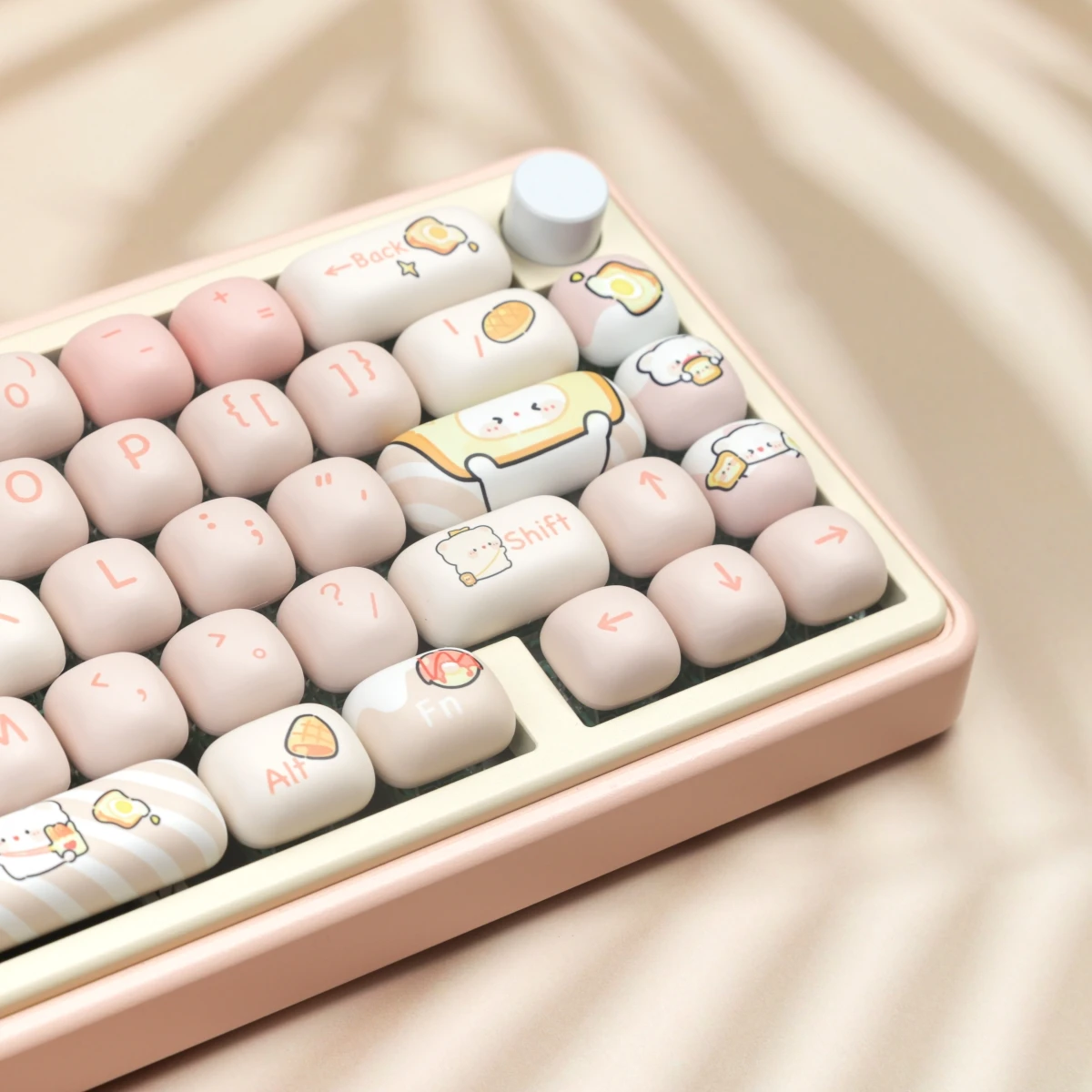 MOG-teclas Pbt Dye-Sub, juego grande de teclas, oso pan para teclado mecánico 7u Alice, diseño dividido, Wooting Hi75 personalizado - imagen 2