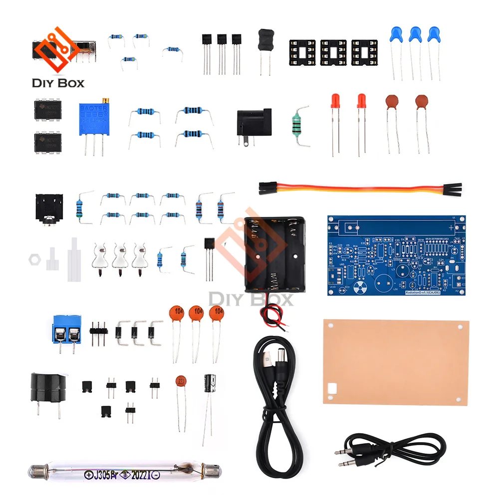 Ensamblado DIY Miller tubo Detector de radiación Nuclear Geiger contador Bule púrpura Kit de piezas de repuesto Módulo Experimental módulo - imagen 5