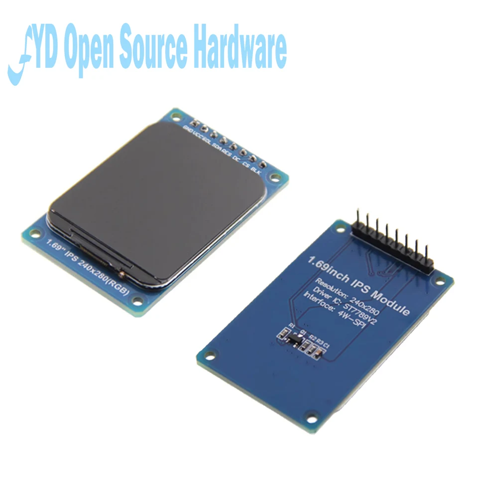 Pantalla LCD de 1,69 pulgadas Ips con ángulo de visión completo, pantalla LCD, módulo de pantalla a Color, puerto serie HD 240x280