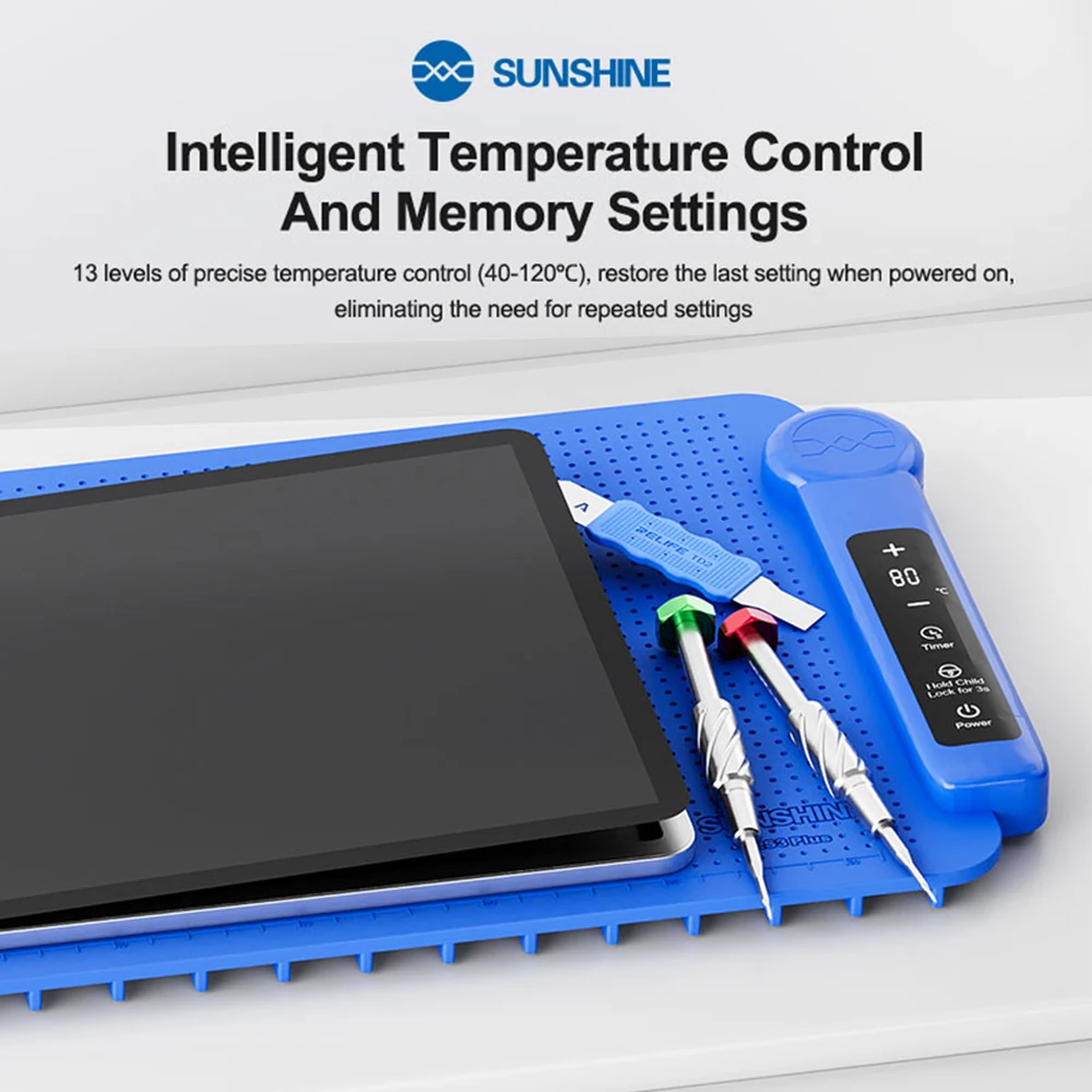 SUNSHINE LS3 Plus pantalla LCD almohadilla de reparación de eliminación de pantalla de calefacción diseño hueco para teléfono móvil tableta reparación herramienta de eliminación de pantalla - imagen 2