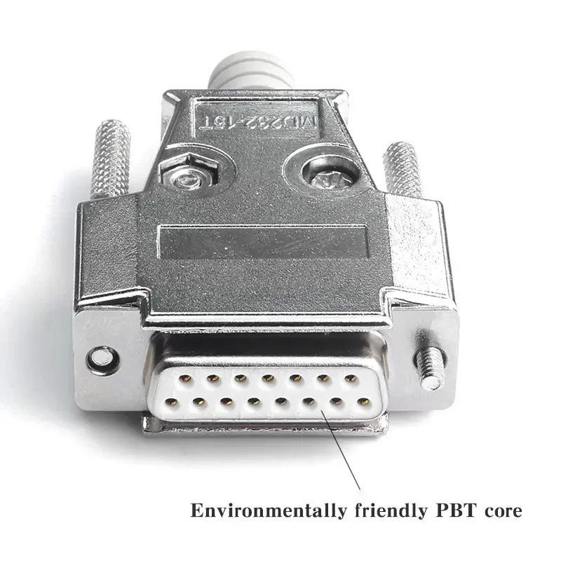 Conector macho hembra DB15 de grado Industrial, aguja sólida, 2 filas, conector de puerto serie de 15 pines, enchufe de soldadura de carcasa de Metal DB15 D-SUB - imagen 5