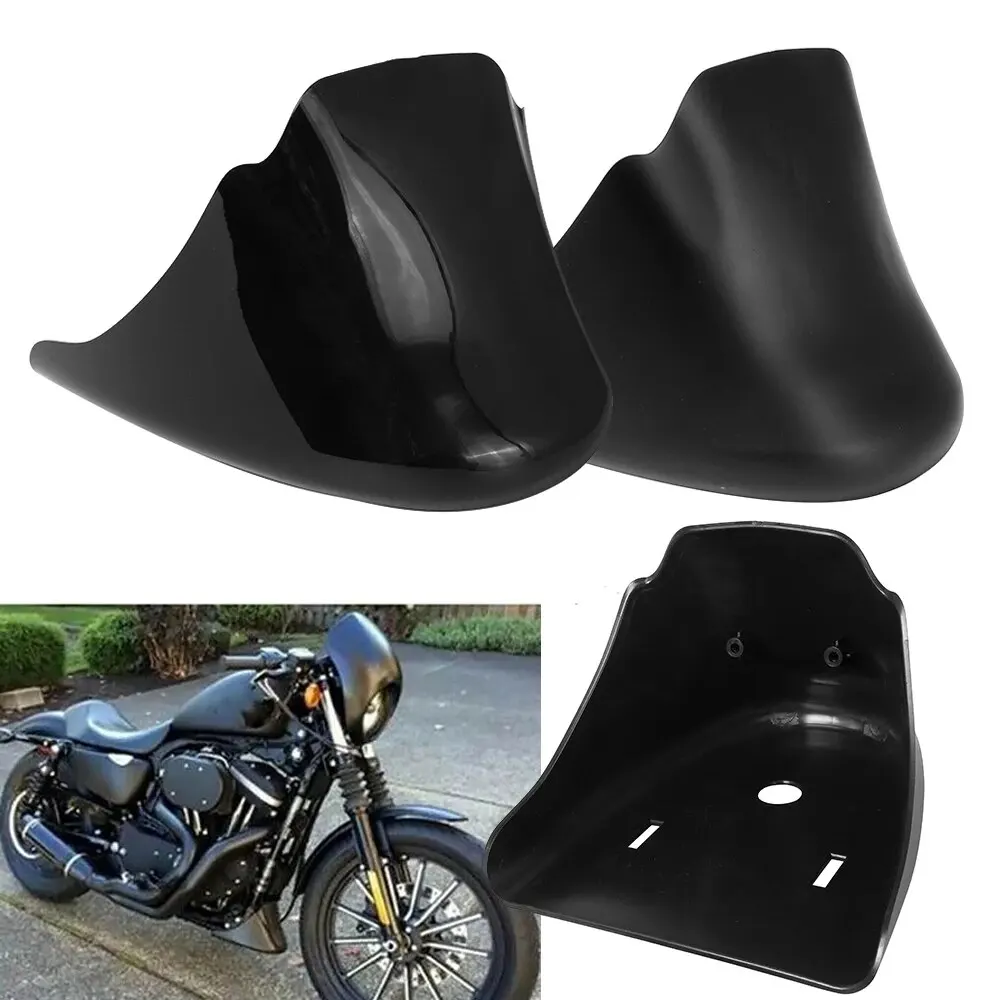 Alerón inferior delantero para motocicleta Harley XL Sportster, guardabarros, carenado de barbilla, color negro mate/brillante, 883, 1200