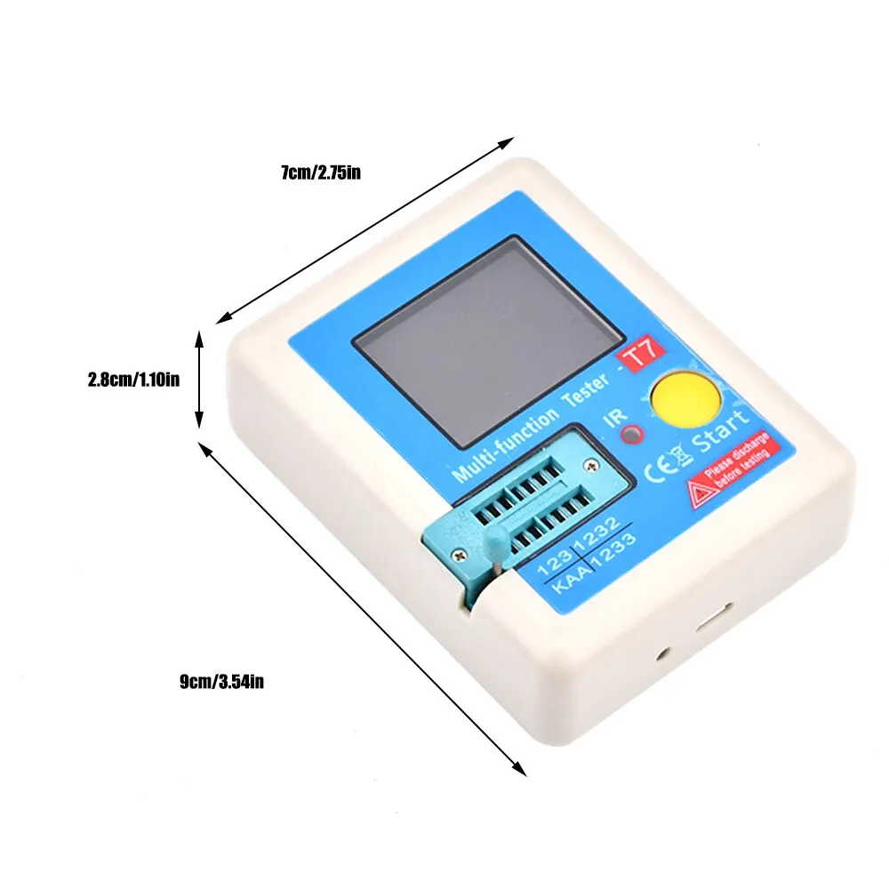 LCR-T7 probador de transistores multímetro pantalla colorida TFT para diodo triodo MOS/PNP/NPN condensador resistencia Transistor - imagen 3