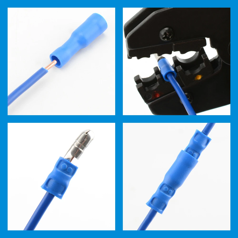 Conector de engarce de cable de Audio eléctrico, Terminal aislante de tope macho y hembra en forma de bala de PVC, 50 piezas, MPD FRD, rojo, azul, amarillo - imagen 2