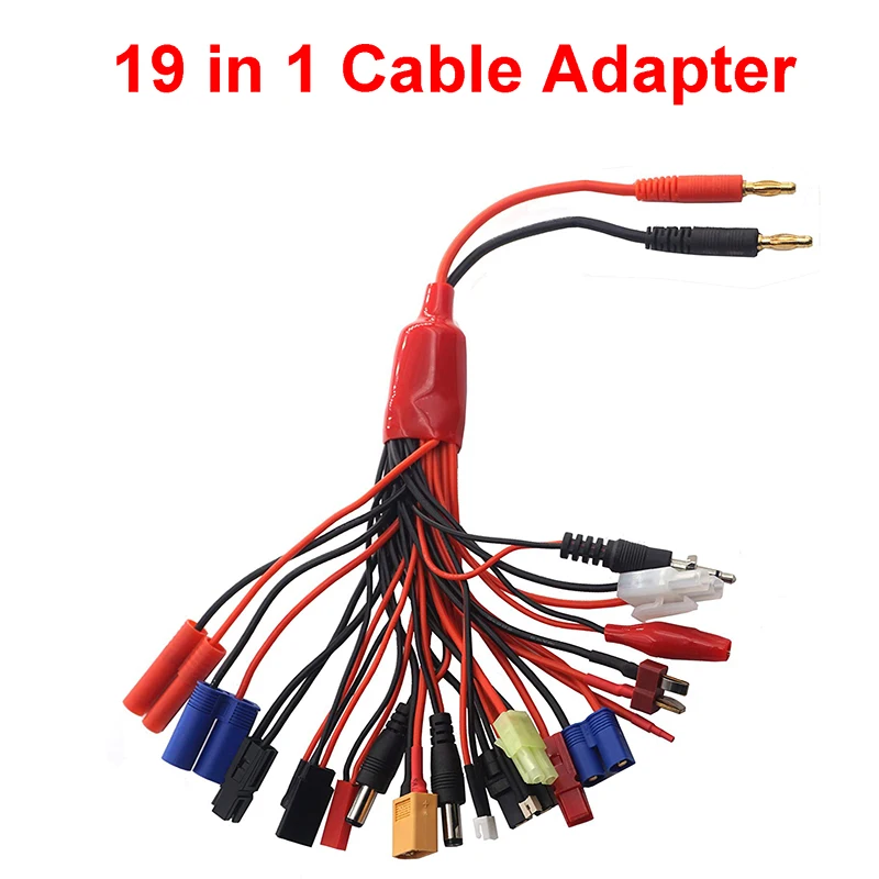 1 Uds. Adaptador de Cable de carga de equilibrio multifunción 19 en 1 XT60 EC3 EC5 HXT TAMIYAS para cargador IMAX B6 B6AC