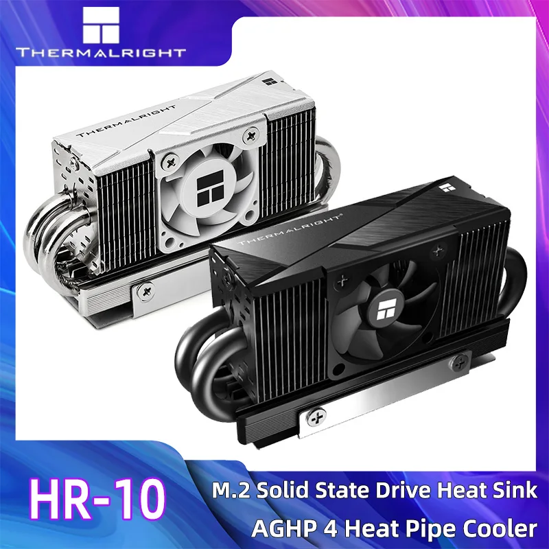 Thermalright HR-10 2280 M.2 Unidad de estado sólido AGHP 4 Tubo de calor Disipador de calor Radiador M.2 SSD Junta enfriadora con almohadilla térmica