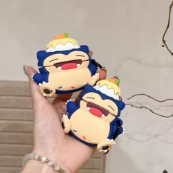 Pokemon Ball Cake Snorlax para Airpods 4 funda 2024, funda de silicona a prueba de golpes para auriculares Airpods Pro 2 funda para niños