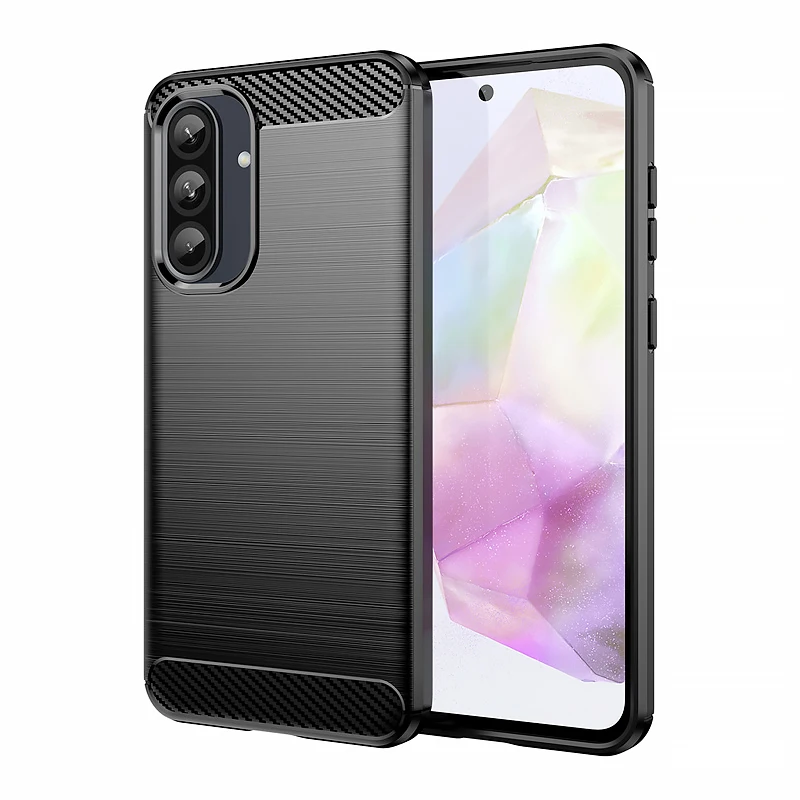 Funda de fibra de carbono a prueba de golpes para Samsung Galaxy A16, funda trasera con marco suave a prueba de polvo para Samsung Galaxy A16