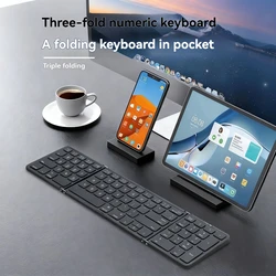 Teclado Bluetooth plegable para iPad con touchpad y teclado numérico