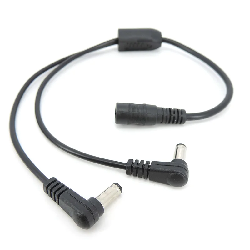 DC 5,5mm x 2,1mm alimentación 1 hembra a 2 macho en ángulo adaptador divisor conector Cable de enchufe 12V para cámara CCTV - imagen 4