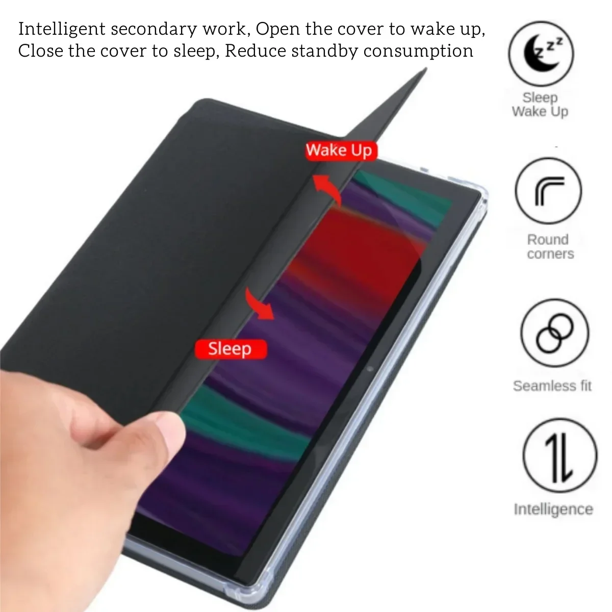 Funda de negocios ultradelgada para Chuwi HiPad 11 (10,95 pulgadas 2024), funda con tapa de cuero PU con encendido/apagado automático y soporte multiángulo - imagen 2