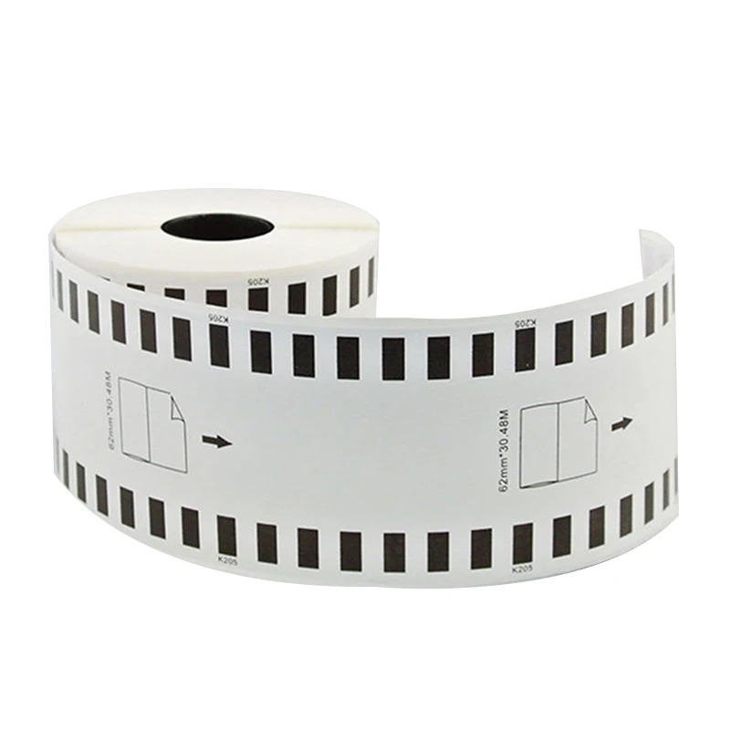 Papel térmico para etiquetas DK-2205, 62mm x 30,48m de longitud continua para Brother QL-500/500A/550/560/700/570VM/800N/600TD - imagen 5