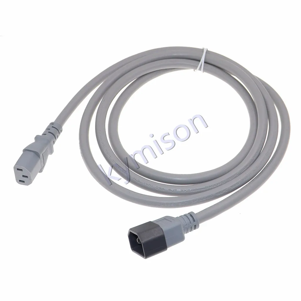 IEC320 C14 a C13 PDU UPS Cable de extensión 15A 250V macho a hembra 14AWG 3G2.08mm gris 1,8 m - imagen 5