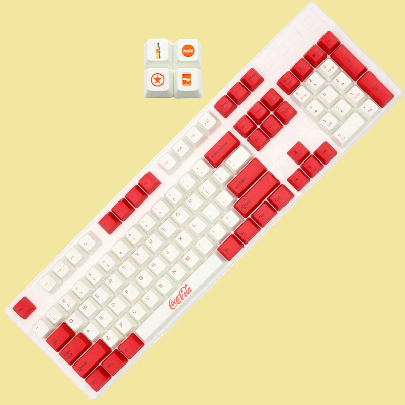 Tapa de tecla PBT, sublimación térmica, Color rosa, 104 teclas, Impresión de transferencia térmica, teclas de teclado mecánico - imagen 2