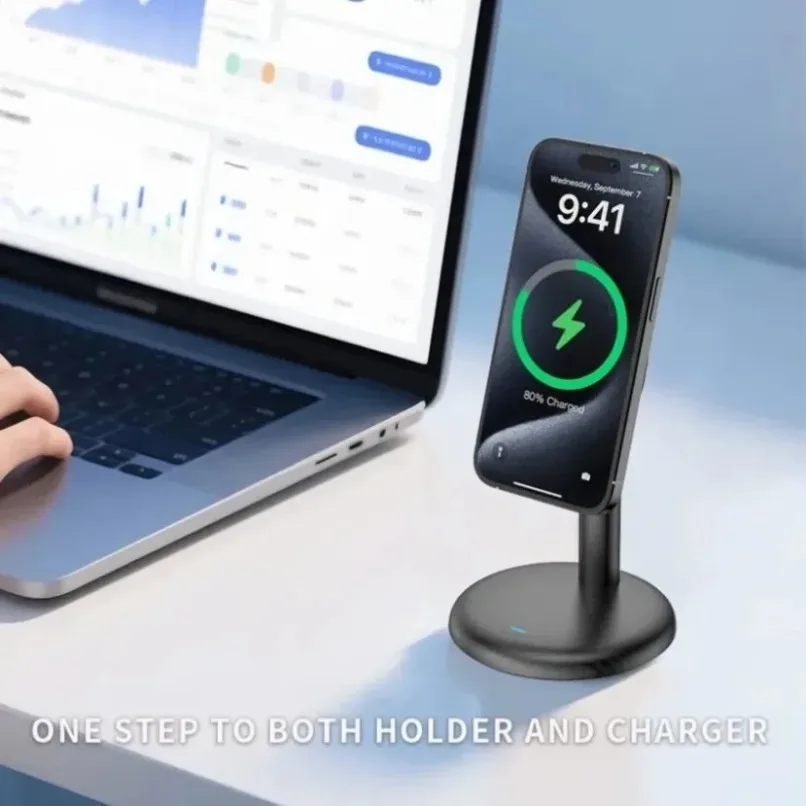 Soporte magnético de escritorio para teléfono, cargador inalámbrico rápido para Magsafe iPhone 17 ~ 12 Pro Max Samsung Xiaomi 17 Cellphonoe - imagen 4