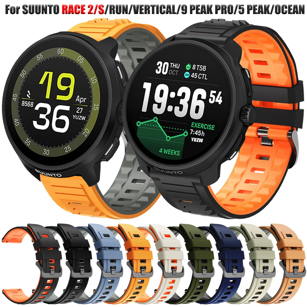 Correa de reloj para SUUNTO RACE 2/RACE S, correa de natación, reloj inteligente para SUUNTO RUN/VERTICAL/5 9 PEAK PRO, pulsera de silicona suave y transpirable