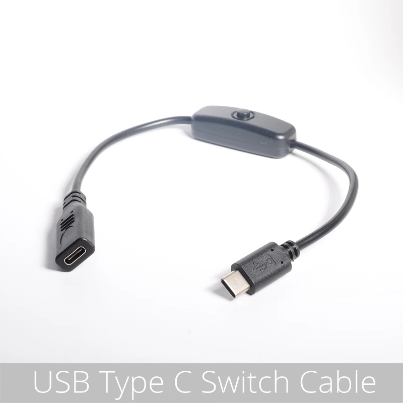 Cable USB 25cm USB tipo C USB-C y Micro usb y USB 2,0 A Cable de extensión macho a hembra con interruptor de encendido/apagado para Raspberry Pi 4 - imagen 2