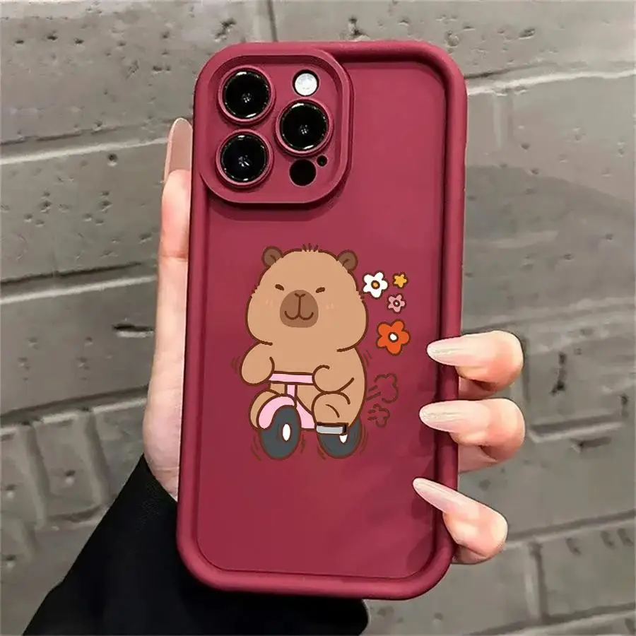 Funda de capibara de dibujos animados para iPhone 15 Plus 11 16 Plus 12 Mini XS XR 16e 11Pro 13 Pro MAX 14 funda suave - imagen 3