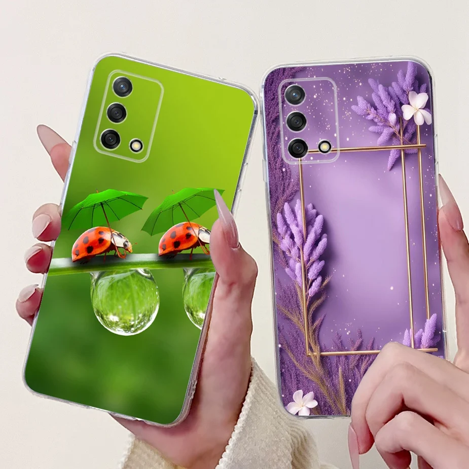 Para Oppo A74 4G funda Oppo Reno6 Lite nueva funda pintada de lujo funda de silicona suave para Oppo A95 Reno 6 Lite OppoA74 OppoA95 Fundas - imagen 3