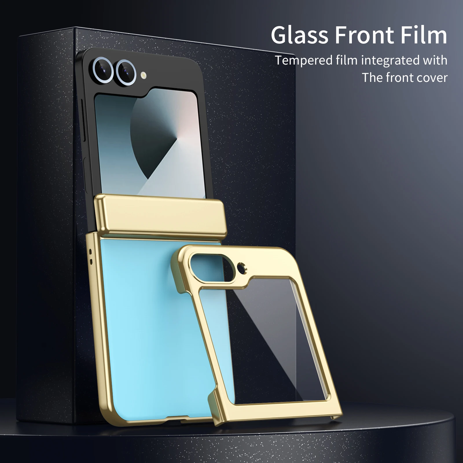 Funda de teléfono a prueba de golpes con bisagra chapada de lujo para Samsung Galaxy Z Flip 6 5 4 3 cubierta protectora de cristal de pantalla todo incluido esmerilado - imagen 2