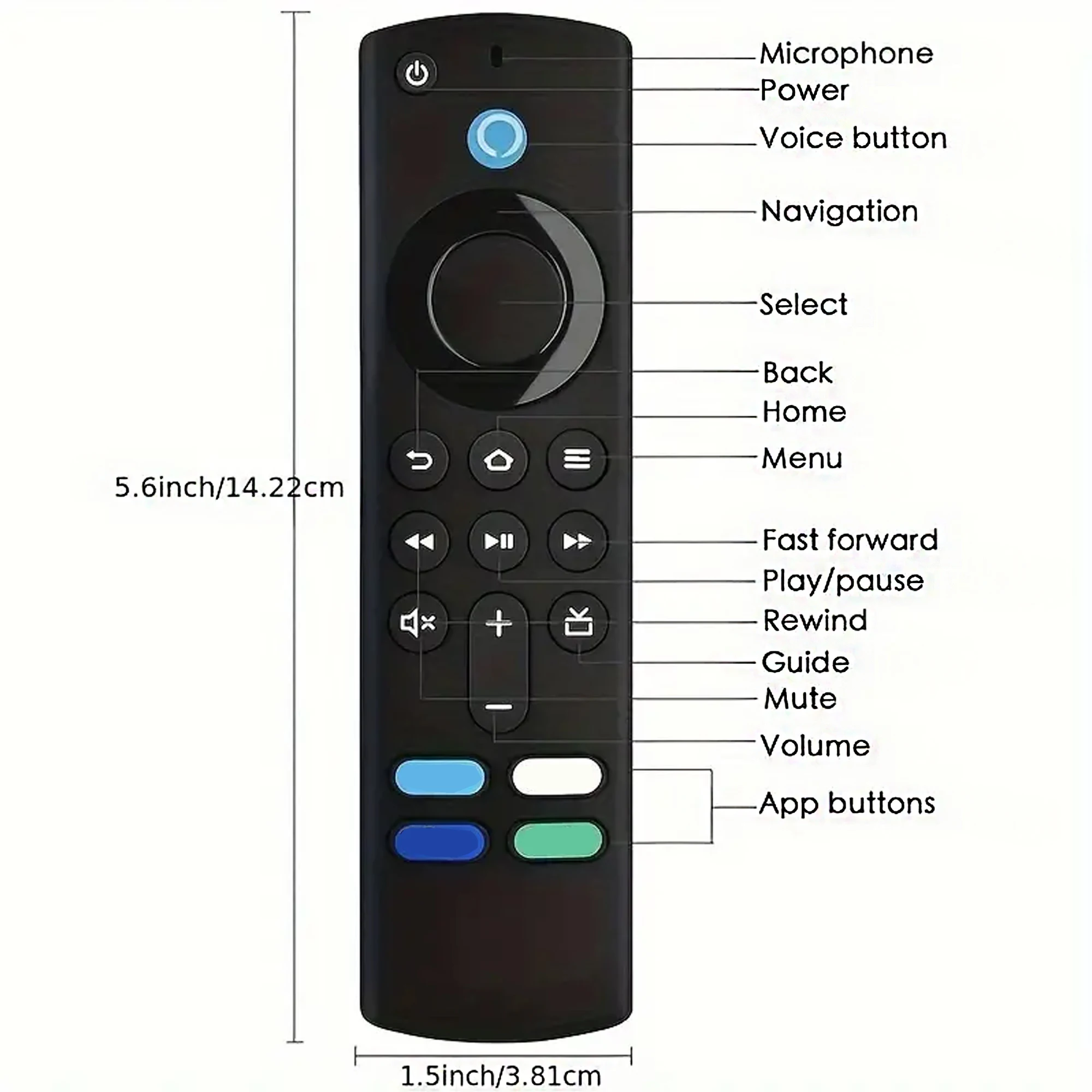 ABS Control remoto televisión LCD TV L5B83G para Fire TV Stick Lite BT Control remoto por voz Amazon tercera generación - imagen 4