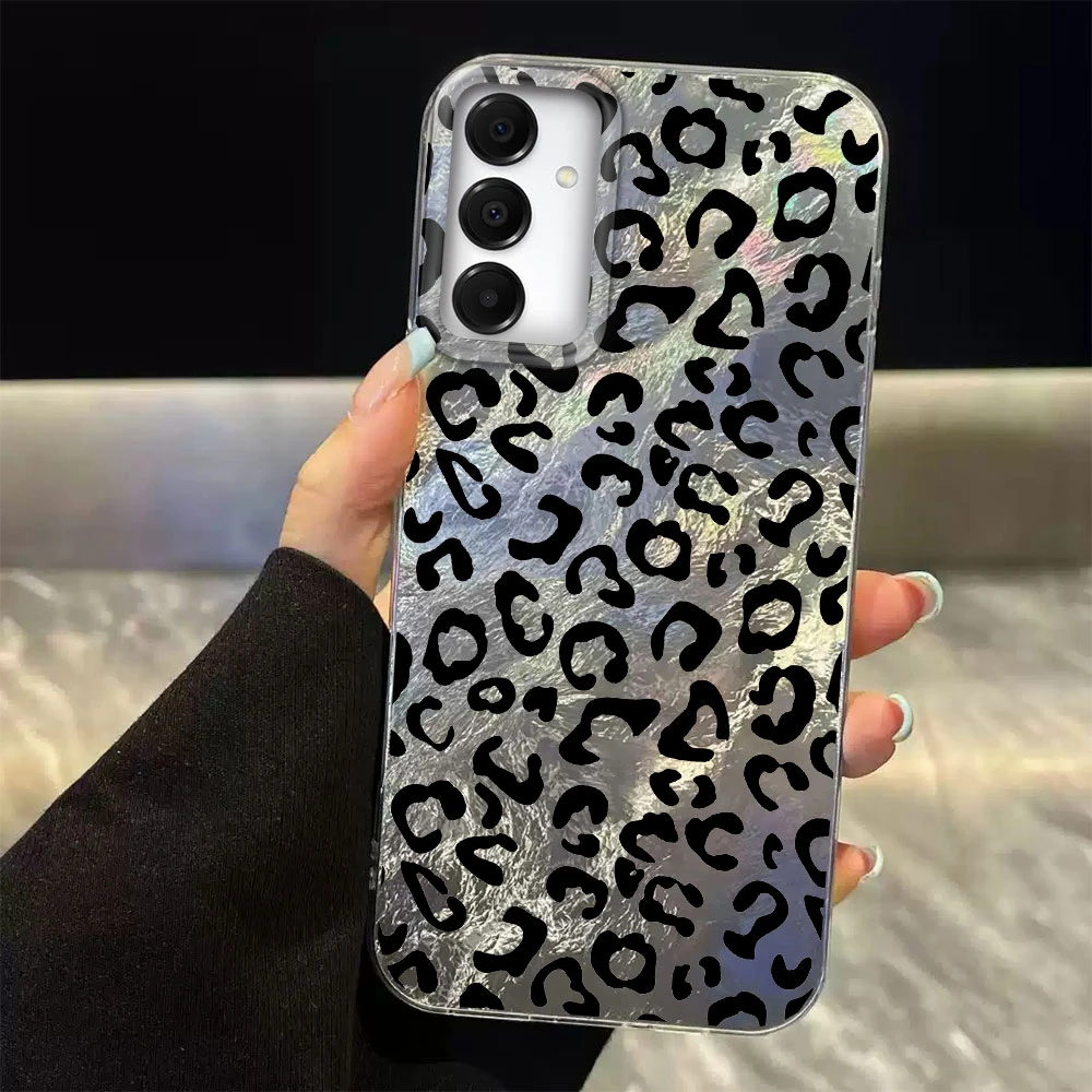 Funda de teléfono con estampado de leopardo dorado y ámbar coreano para Samsung Galaxy A16 A55 A07 A17 A56 A36 A26 A53 A06 A14 A24 A34 A54 A15 A12 - imagen 5