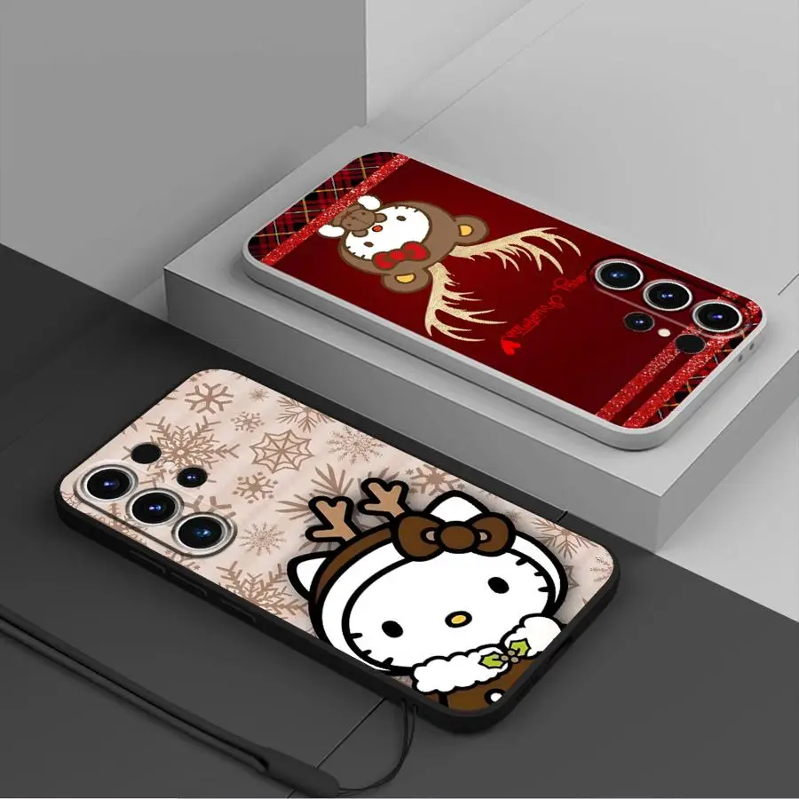 Funda de teléfono para Samsung Galaxy S22 Ultra S21 Plus S24 FE S20 Note 20 10 Ultra S23 S25 Edge, funda suave con bonito personaje navideño - imagen 5