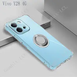 Soporte de anillo Vivo Y28 TPU antigolpes para funda trasera