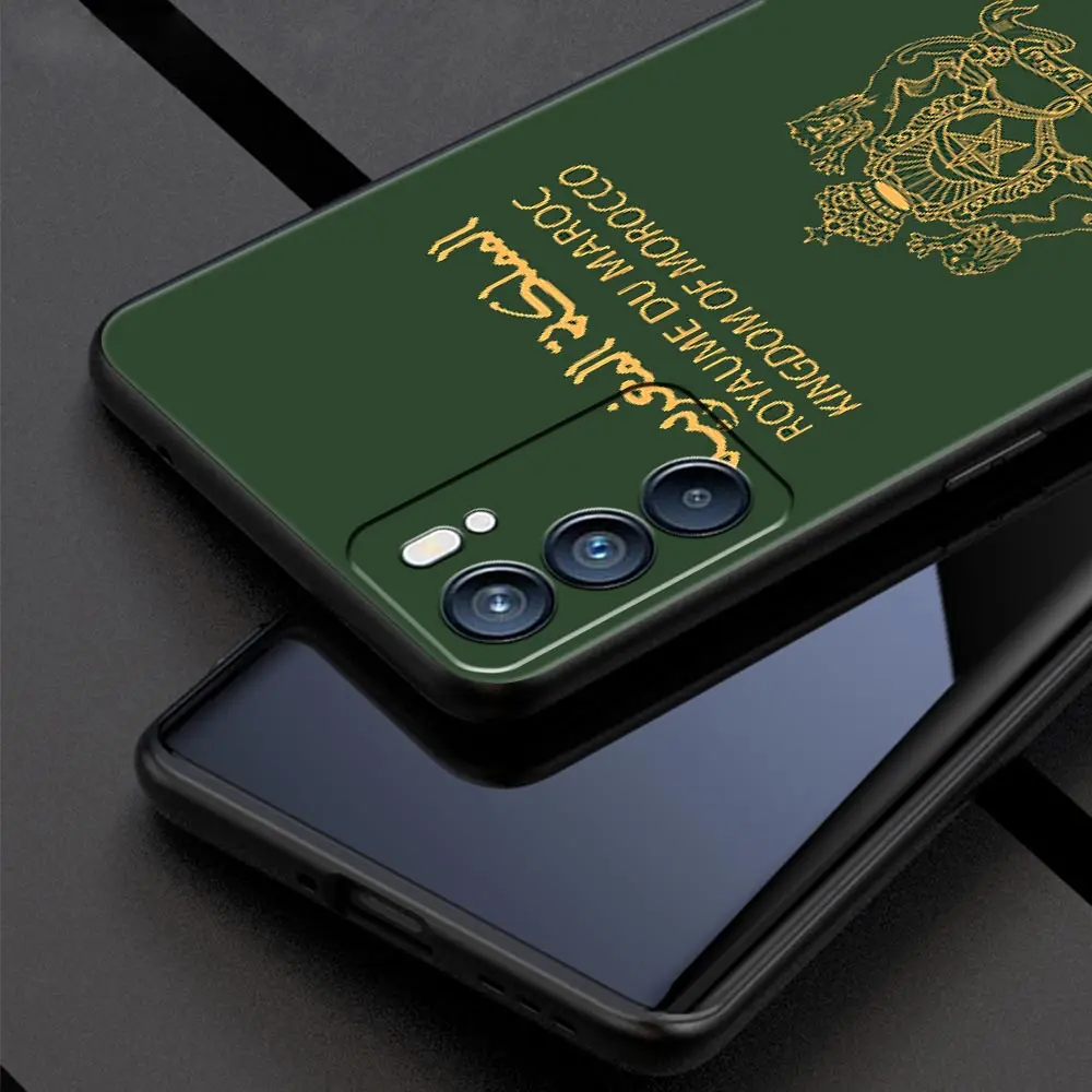 Funda de teléfono con pasaporte y bandera de Marruecos para Oppo Find X5 Pro Reno7 SE Reno6 Z 5G A54 A53 A52 A9 2020 A95 A16 A76 A74 A12 - imagen 2