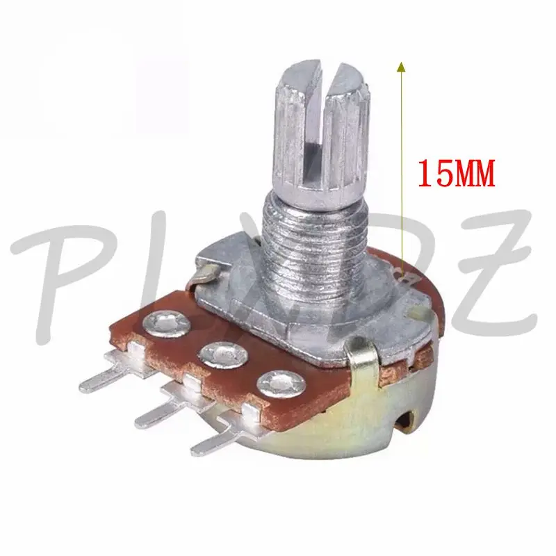 5 uds WH148 potenciómetro 3pin B 1K 2K 5K 10K 20K 50K 100K 250K 500K 1M ohm B10K B100K potenciómetro único longitud del eje 15 L15mm - imagen 2