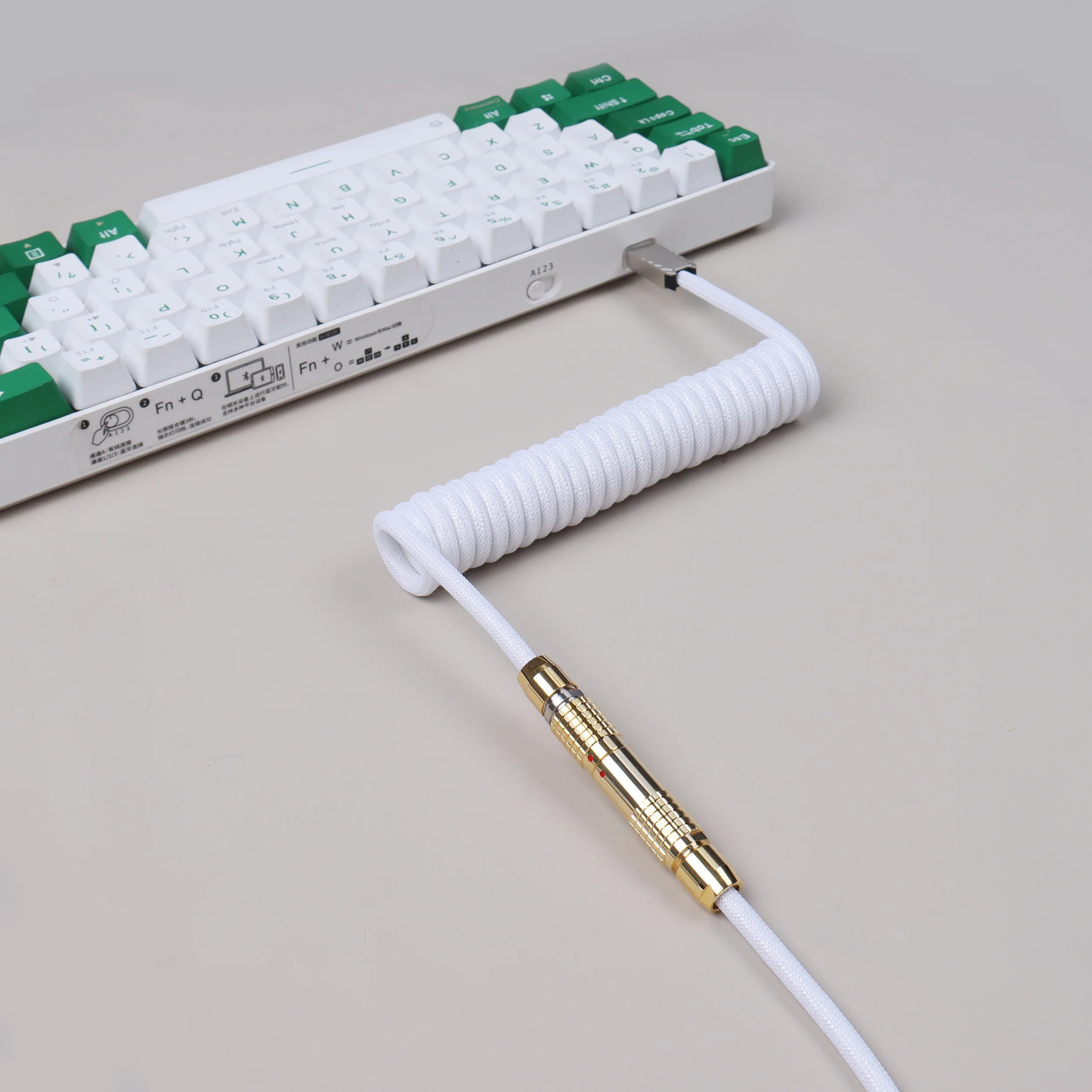 Cable de teclado USB LANO, teclado en espiral FGG, Cable Usb tipo C, conector de aviador de Metal, Cable de teclado USB 00B para juegos - imagen 4