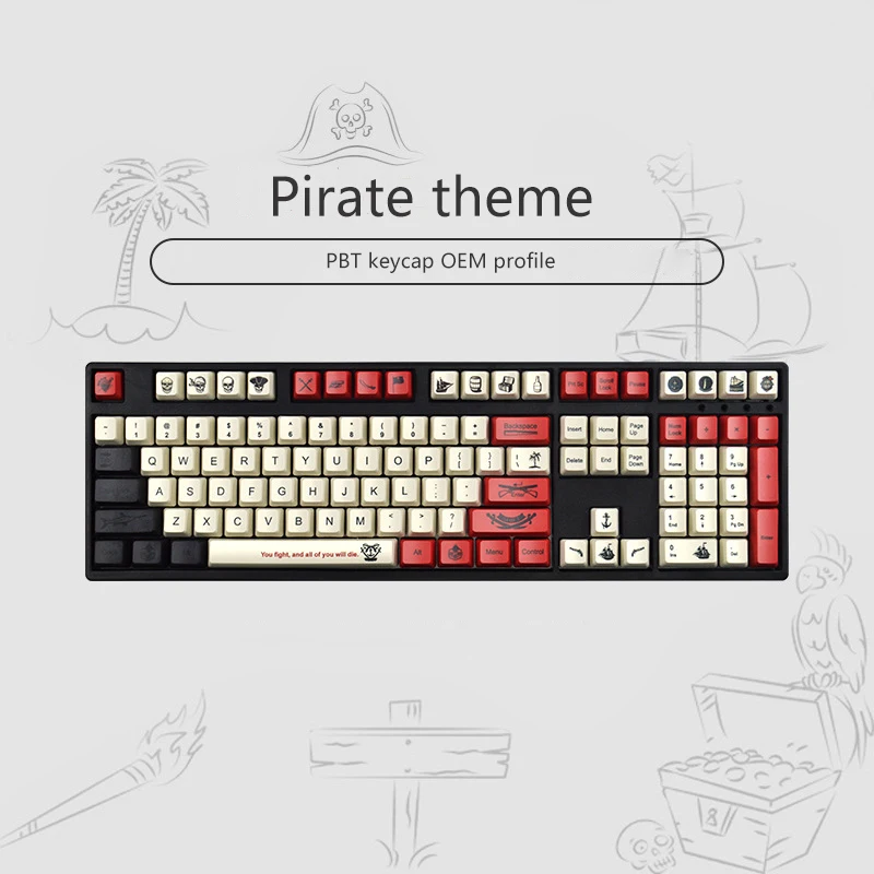 Tapa de tecla PBT, sublimación térmica, Color rosa, 104 teclas, Impresión de transferencia térmica, teclas de teclado mecánico - imagen 3