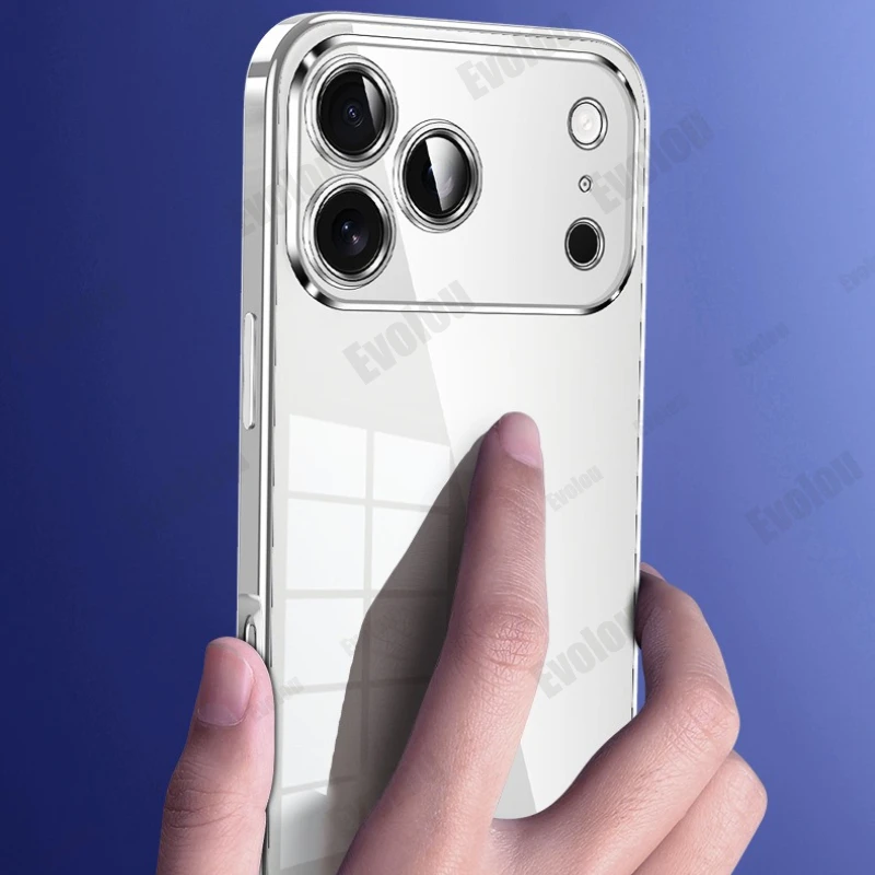 Funda de silicona con marco chapado para Iphone 17 Air 17 Pro Max, protección transparente para lente de cámara, funda suave para teléfono para Iphone 17pro - imagen 5