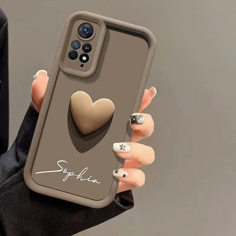 Para Xiaomi Redmi Note 12 Pro 4G funda personalizada con nombre 3D amor corazón caramelo cubierta de parachoques Xiaomi Redmi Note 12 Pro 4G - imagen 4