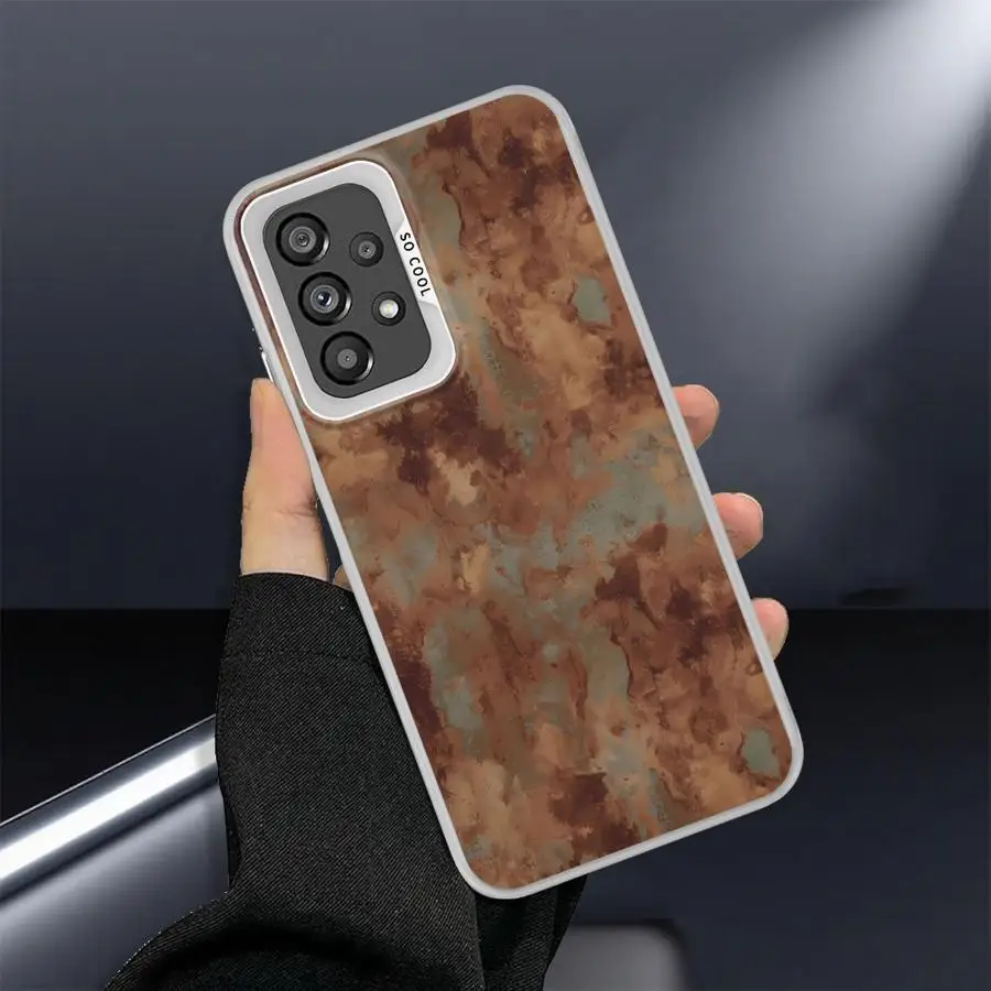 Funda de teléfono para Samsung Galaxy A71 A35 A53 A52 A55 A73 A72 A26 A36 A51 A56 A54 carcasa suave diseño Retro oxidado - imagen 3