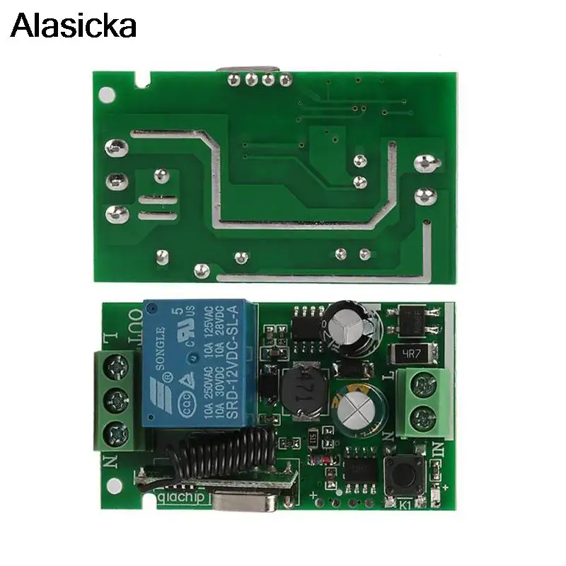 Interruptor de Control remoto inalámbrico Universal, módulo receptor de relé para Motor de puerta de garaje, 433Mhz, CA 250V, 110V, 220V, 1 canal - imagen 4