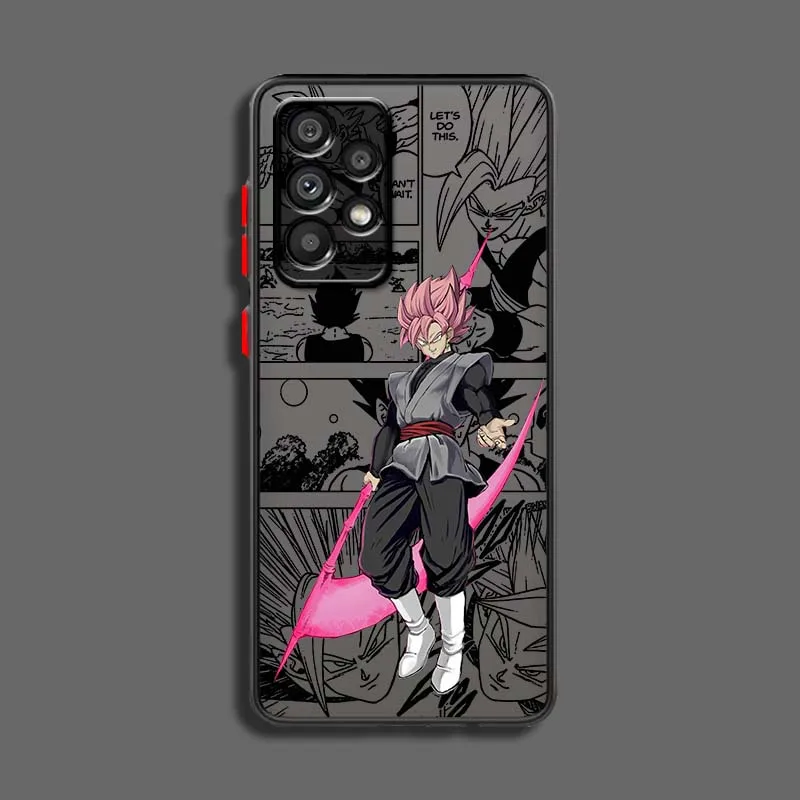 D-Dragon Ball Anime Goku funda divertida para Samsung Galaxy A71 A55 A54 A51 A16 A06 A04e 5G funda de teléfono translúcida esmerilada - imagen 4