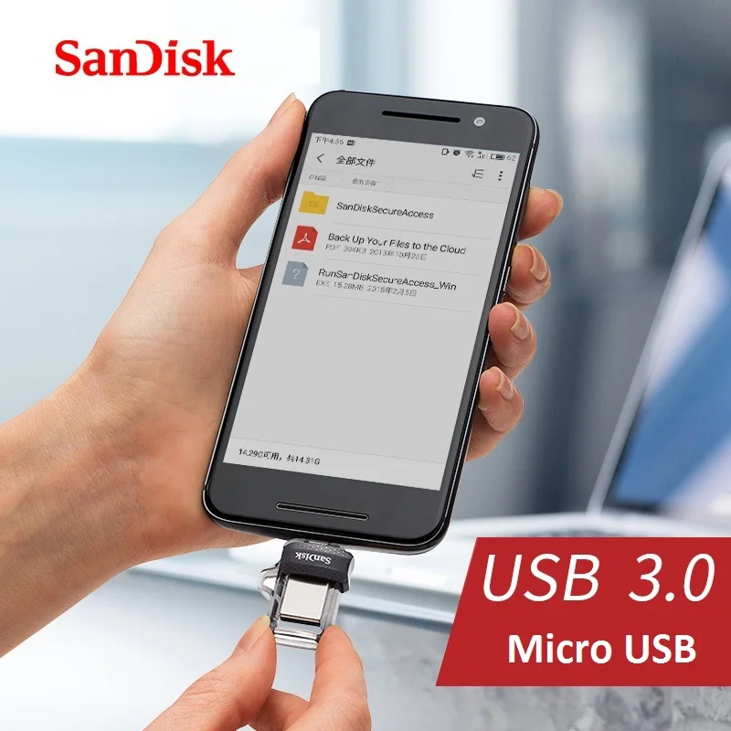 100% Sandisk SDDD3 unidad Flash USB OTG Dual de alta velocidad extrema de 150 MB/S 256GB 64GB 128GB 32GB Pen Drive USB3.0 PenDrive PC genuino - imagen 3
