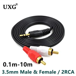 Cable Adaptador 3.5mm Jack a 2 RCA Macho 0,1m - Audio Estéreo
