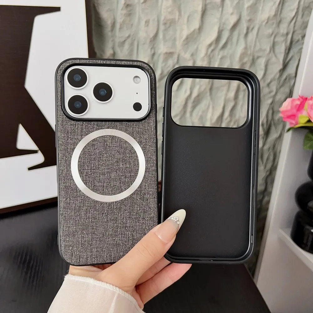 Para Apple iphone 17 Pro Max funda de lujo PU magnética carga inalámbrica funda protectora trasera para iphone 17 Air 17Pro Shell - imagen 4