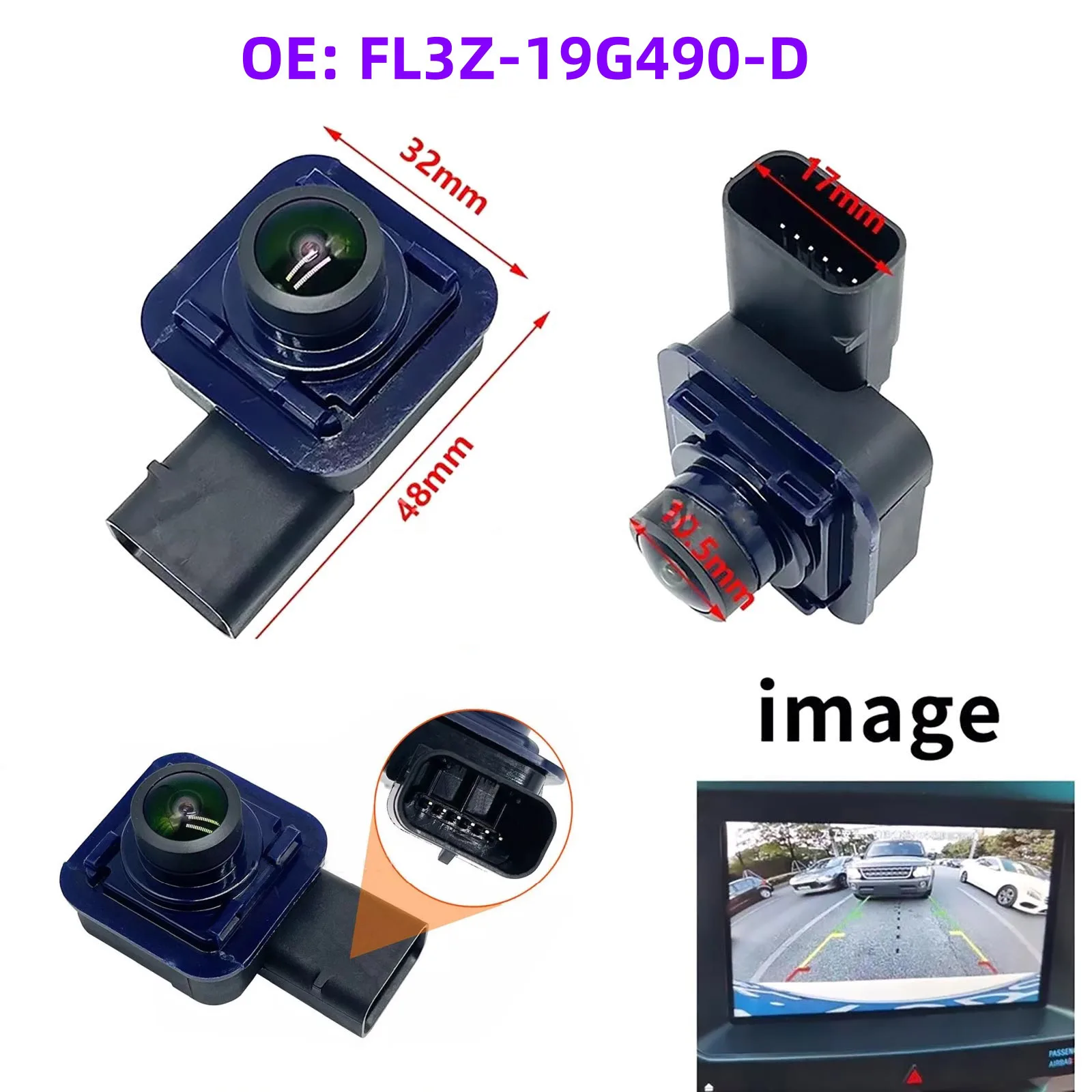 Cámara de visión trasera para aparcamiento de coche, accesorio de repuesto para camioneta Ford F-150, FL3Z19G490D, 2015-2017 FL3Z-19G490-D - imagen 3
