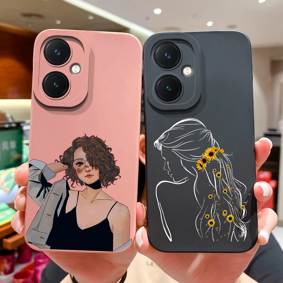 Funda para Vivo Y27 Y 27 4G 5G Pretty Girl Funda a prueba de golpes Funda trasera suave de moda para VivoY27 VivoY 27 bolsa de teléfono Capa Funda